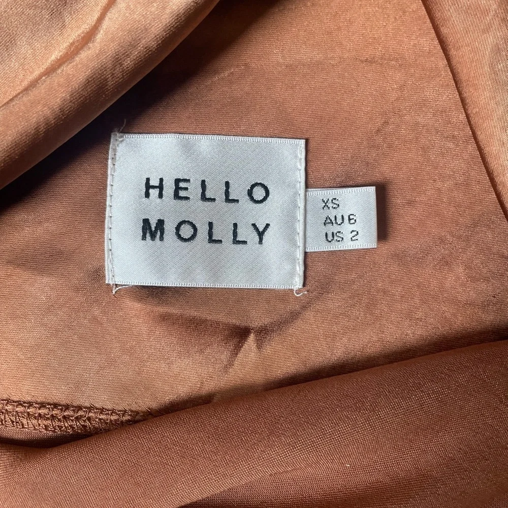 Hello molly proud friend dress satin slip dress bronze exaggerated back now Sz 2